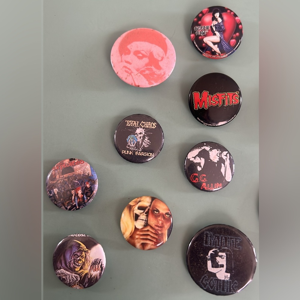Assorted Punk/Alternative Button Pin Lot - Multicolor - Picture 2 of 3